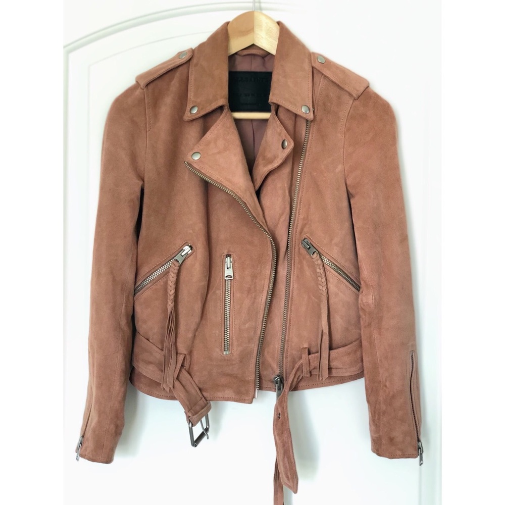ALLSAINTS Balfern Suede Leather Biker Jacket